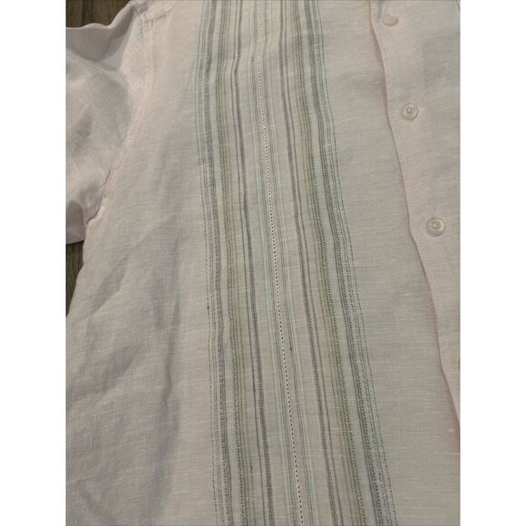 Cubavera Shirt Men L100% Linen‎ Short Sleeve Pink - Picture 3 of 6